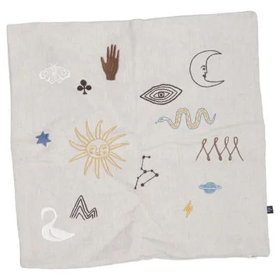 Cushion cover (Beige, Multicolored) from Fine Little Day Cotton, Linen
