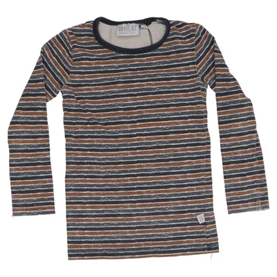 Lange mouwen shirt (Blauw, Bruin, Wit) van Wheat Elastaan, Organisch katoen