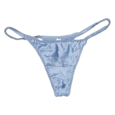 Thongs (Blue) from Lace Laboratory Elastane, Silk