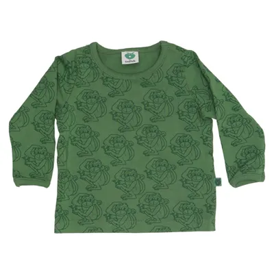 Lange mouwen shirt (Groen) van Småfolk Katoen, Elastaan, Modal