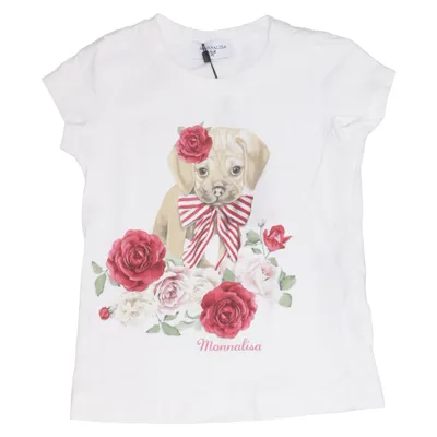 T-shirt (Blanc, Multicolore) de Monnalisa Coton, Élasthane