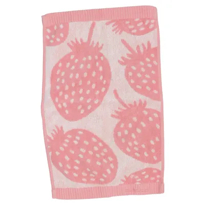 Towel (Marimekko • strawberry print • hand towel • pink • cute decor • Scandinavian design • playful • cottagecore • coquette aesthetic • summer aesthetic • bathroom decor • kitchen towel • iconic print • matching set • soft cotton • feminine decor •  Mansikkavuoret) from Marimekko Cotton