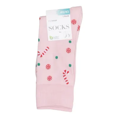 Socks (Pink, Multicolored) from MyWear Cotton, Elastane, Polyester