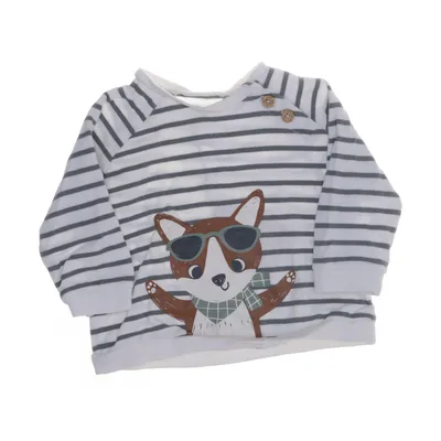 Collegetröja (Vit, Grå) från Vertbaudet Bomull