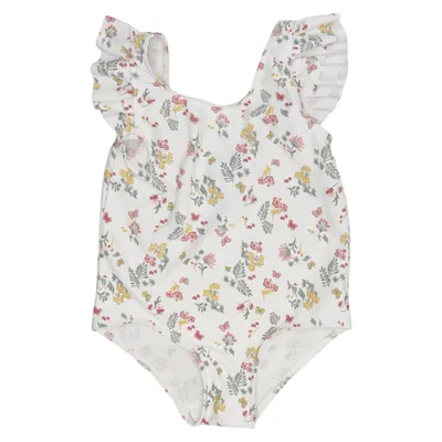 Swimsuit (White, Multicolored) from H&M Elastane, Polyester