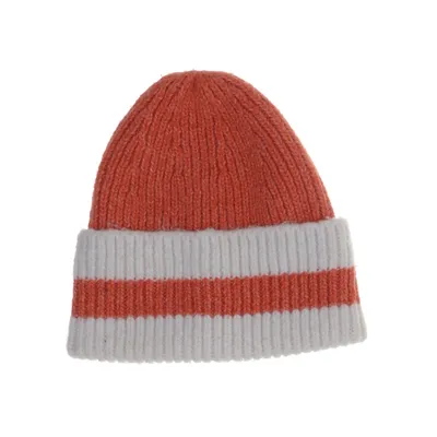 Beaniehue (Orange, Hvid) fra KappAhl Akryl, Polyamid, Polyester, Uld