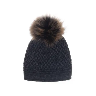 Hat (Charm Tophue - Vaskebjørns pompom) from Charm Acrylic, Polyester, Fur, Wool