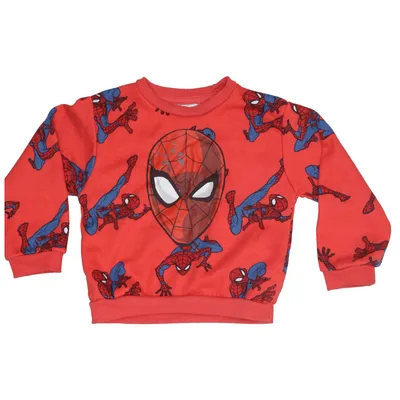 Sweatshirt (Rød, Blå, Flerfarvet) fra Marvel Spiderman Polyester