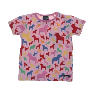 T-shirt (Pink, Multicolored) from Villervalla Organic cotton, Elastane