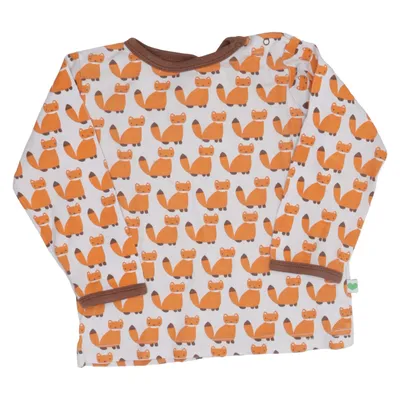 Långärmad t-shirt (Vit, Orange, Brun) från Sture & Lisa Ekologisk bomull