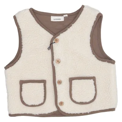 Ytterväst (Beige, Brun) från Lil' Atelier Ekologisk bomull, Återvunnen polyester