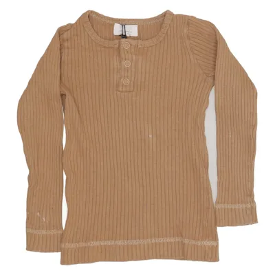 T-shirt manches longues (Marron) de The Simple Folk Élasthane, Coton biologique