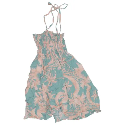 Halterneck dress (Green, Pink) from Rayon Viscose