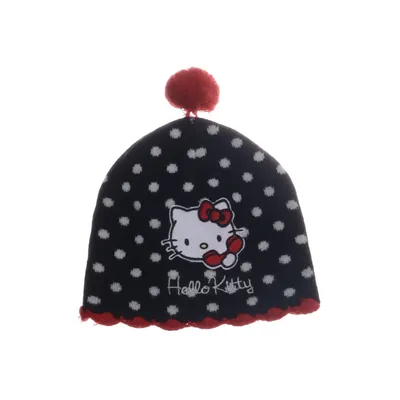 Pompon muts (Zwart, Wit, Rood) van Hello Kitty Acryl