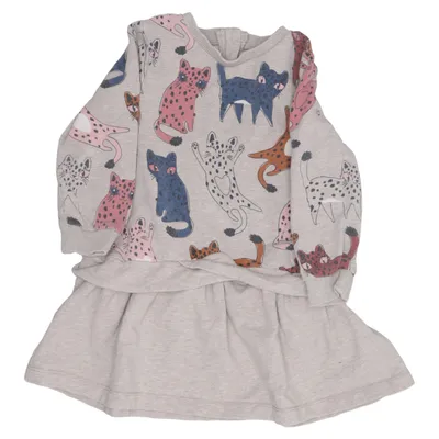 Dress (Beige, Multicolored) from Polarn O. Pyret Elastane, Organic cotton