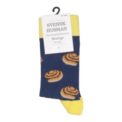 Strømper (Blå, Gul, Brun) fra Svensk Husman Bomuld, Elastan, Polyamid