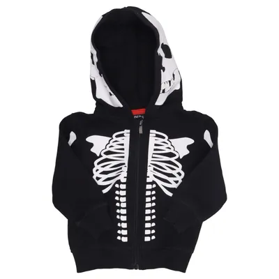 Sweat à capuche (Noir, Blanc) de Red & Blue Coton, Polyester