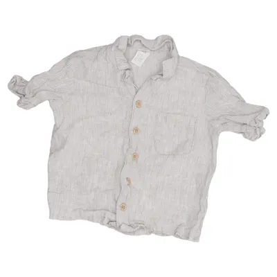Chemise à manches courtes (Beige) de H&M Coton, Lin
