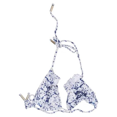 Bikini top (Blue, White) from Sylvie Elastane, Polyamide, Polyester
