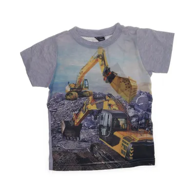 T-shirt (Grå, Flerfärgad) från Kids World Bomull, Polyester