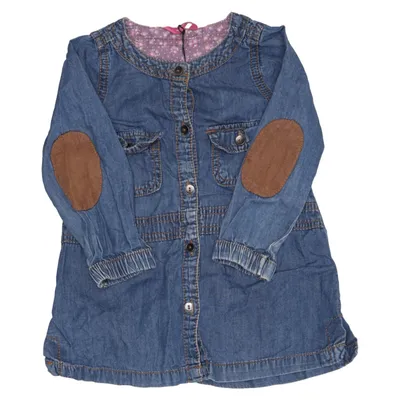 Denim dress (Blue, Brown) from Hema Cotton