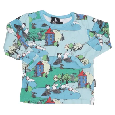 Pyjamaströja (Blå, Grön, Flerfärgad) från Moomin by Lindex Ekologisk bomull
