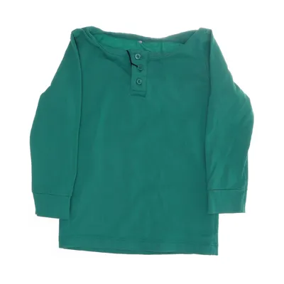 T-shirt manches longues (Vert) de A Happy Brand Coton, Élasthane