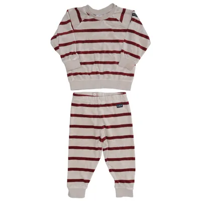 Pyjamas (Beige, Röd) från Polarn O. Pyret Ekologisk bomull, Återvunnen polyester