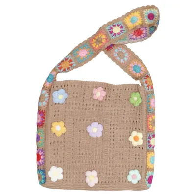 Skuldertaske (Beige, Flerfarvet)