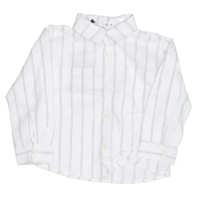 Chemise (Blanc, Bleu) de Zara Coton, Lin