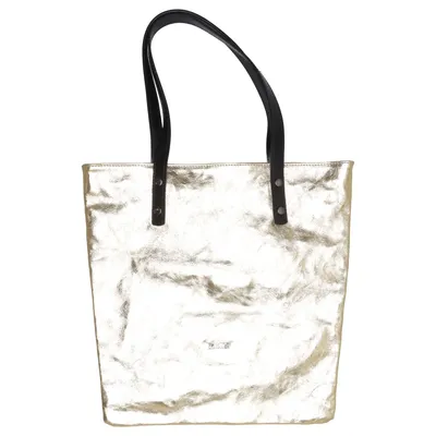 Handbag (Gold, Black) from Bright Leather