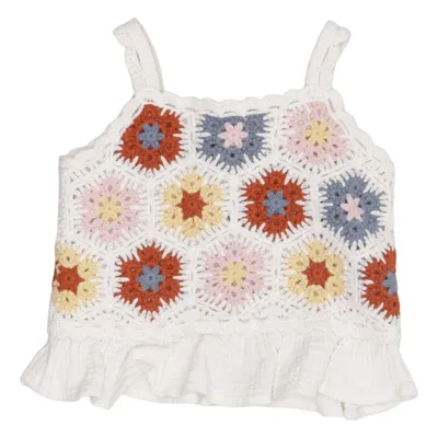 Tank Top (White, Multicolored) from Zara Cotton, Polyester