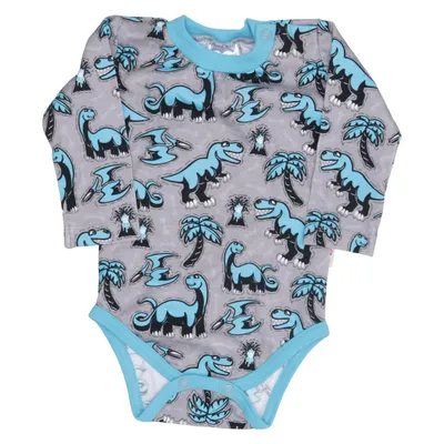 Body (Langarmbody-Extreme Dinos-Bluegrey) from Babauba Cotton, Elastane