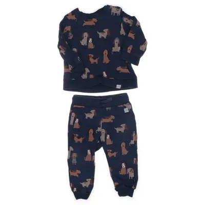 Loungewear (Blå, Brun, Beige) fra Lindex Baby Bomuld, Elastan