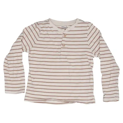 Henley T-shirt (Beige, Brun) fra Vertbaudet Bomuld