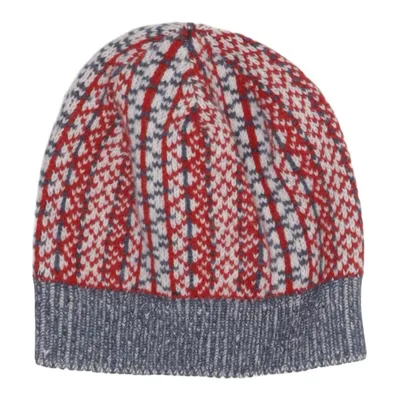Bonnet (Gris, Rouge, Blanc) de Öjbro Vantfabrik Laine de mouton