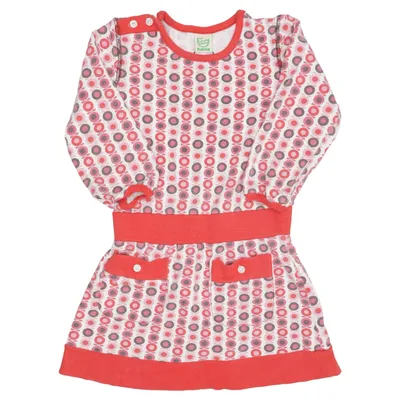 Dress (Red, White, Brown) from Katvig Cotton, Elastane