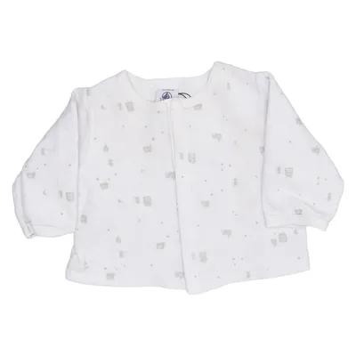 Cardigan (Blanc) de Petit Bateau Coton, Polyester