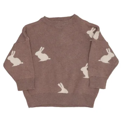 Strickpullover (Braun, Beige) von Konges Sløjd Merinowolle, Bio-Baumwolle