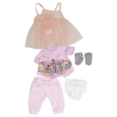 Dockkläder (Rosa, Vit, Flerfärgad) från Skrållan