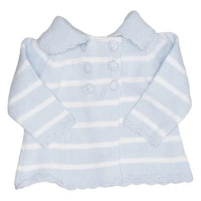 Cardigan (Blue, White) from Powell Craft Cotton