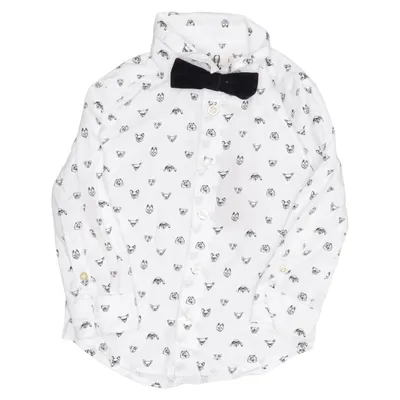 Shirt (White, Black) from Billybandit Cotton, Polyester