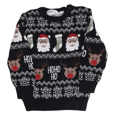 Christmas sweater (Black, Multicolored) from D.M.D by Denim Day Cotton