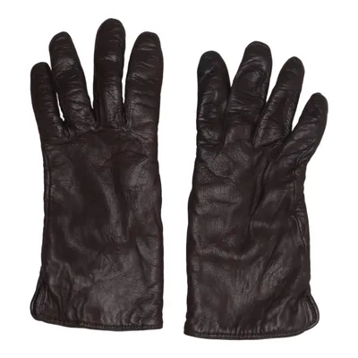 Leather gloves (Brown) from Vezzano Leather, Wool