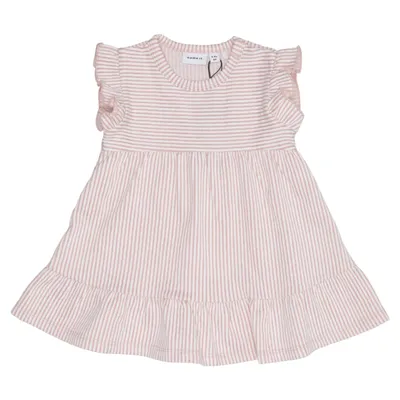Robe (Blanc, Rose) de Name It Élasthane, Coton biologique, Polyester