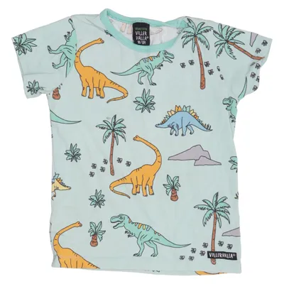 T-shirt (Grøn, Flerfarvet) fra Villervalla Elastan, Økologisk bomuld