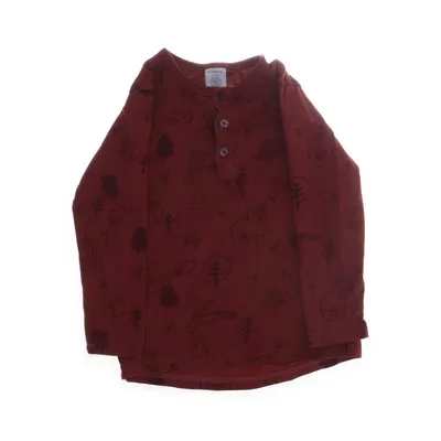 Henley shirt (Rood) van Lindex Kids Katoen