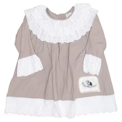 Kleid (Beige, Weiß) von Sagen Vintage Design Baumwolle, Elasthan