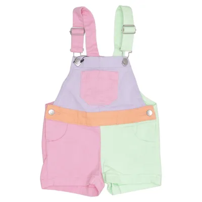 Dungaree shorts (Pink, Green, Multicolored) from Anko Cotton, Elastane