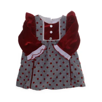 Jurk (Rood, Grijs, Wit) van Baby Baby